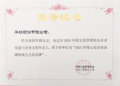 公司榮獲年度心安企業(yè)品牌影響力五星品牌榮譽(yù)
